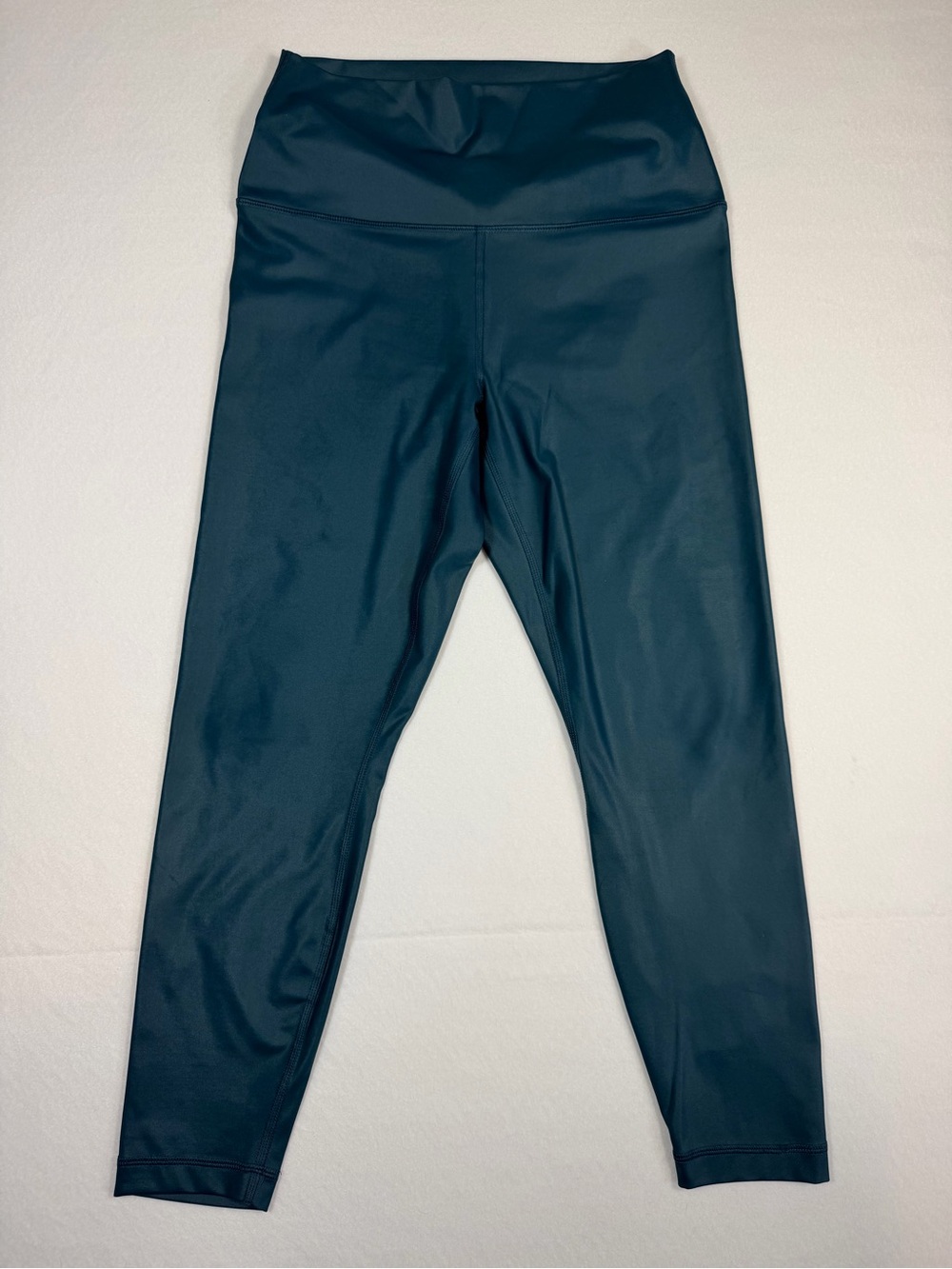 90 Degree by Reflex Teal Faux Leather Leggings Size Large Everyday Athleisure